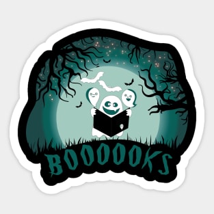 Ghost Book Reading books lover Halloween funny gifts Sticker